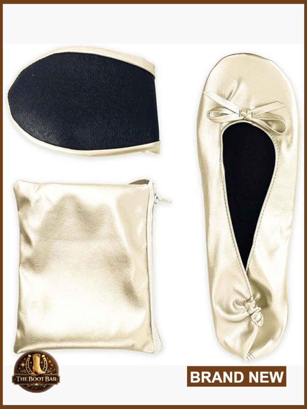 Foldable Ballet Flats for Women Travel Wedding Bridesmaid with Pouch